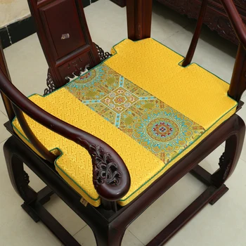 Vintage patchwork krzesło fotel luz Pad wklęsła gruba poduszka siedziska fotela chiński jedwab poduszki siedziska luz wypełniacz miękka poduszka