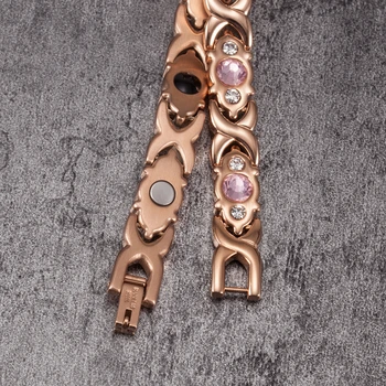 Vinterly Energy magnetyczne bransoletki dla kobiet zdrowie różowe złoto kolor bransoletka Femme stal nierdzewna ogniwo łańcucha bransoletki bransoletki