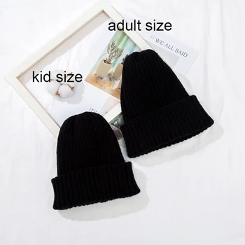 VISROVER 14 Colorsways kobieta/mężczyzna/dziecko czapka zimowa akrylowa Czapka unisex crochet dzianiny kapelusz Skullies zimowe ciepłe czapki mały kaptur