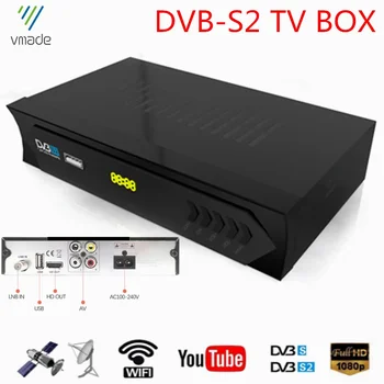 Vmade oryginalny DVB-S2 odbiornik satelitarny Full HD 1080P tuner obsługuje MPEG4 H. 264 Youtube Bisskey M3U Stardard dekoder