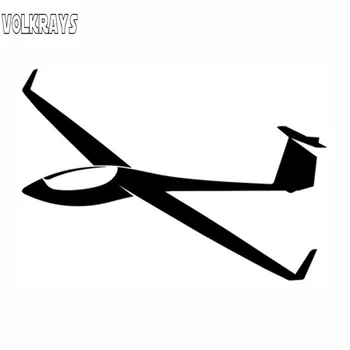 Volkrays Creative Car Sticker Art Glider Pilot akcesoria do motocykli odblaskowa wodoodporna Winylowa naklejka czarny/srebrny,11cm*17cm