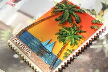 Wakacje na wyspach Antigua turystyczny Turystyczny pamiątka 3D żywica dekoracyjny Magnes na lodówkę rzemiosło pomysł na prezent