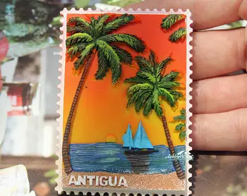 Wakacje na wyspach Antigua turystyczny Turystyczny pamiątka 3D żywica dekoracyjny Magnes na lodówkę rzemiosło pomysł na prezent