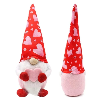 Walentynki Krasnolud plush bez twarzy lalki, dekoracje,uroczy kapelusz projekt nadaje się Walentynki kopuła wystrój,stół i dom