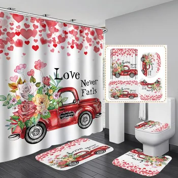 Walentynki łazienka, 4-masa ścienna dekor ścienny zestaw do rodziny/hotelu/imprezy, Walentynki, nadaje się do dekoracji łazienki