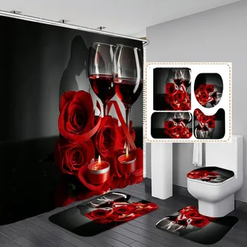 Walentynki łazienka, 4-masa ścienna dekor ścienny zestaw do rodziny/hotelu/imprezy, Walentynki, nadaje się do dekoracji łazienki
