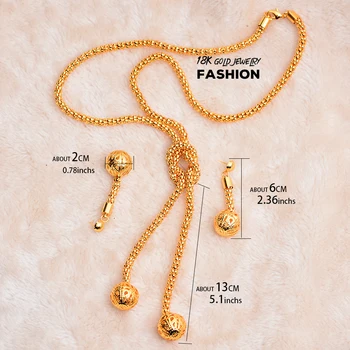 WANDO koralik duży zestaw biżuterii ślubnej naszyjnik i wisiorek bransoletka kolczyki kolor złoty łańcuch kobiety romantyczny prezent Afryki zestaw arabski
