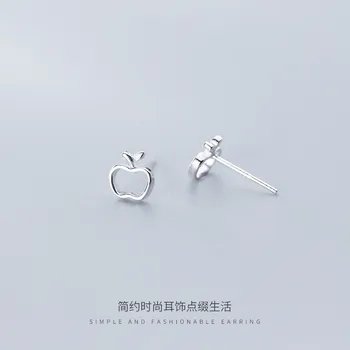 WANTME moda minimalistyczny geometryczny wydrążony prawdziwy 925 srebro próby Jabłko kolczyki róże dla kobiet biura partii biżuteria urodziny