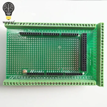 WAVGAT Double-side PCB Prototype Screw Terminal Block Shield Board Kit For MEGA-Mega 2560 2560 R3 Mega2560 R3