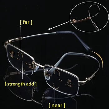 WEARKAPER Ultralight Half F Smart zoom Titanium progressive multifocal obiektywy okulary do czytania Mężczyźni Kobiety nadwzroczność, dalekowzroczność