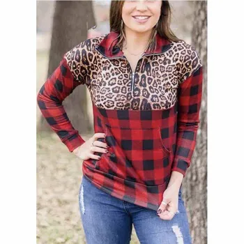 WEPBEL damskie леопардовые bluzy plus rozmiar temat komórkowe panelowe bluzy temat Damskie bluzy z długim rękawem casual sweter