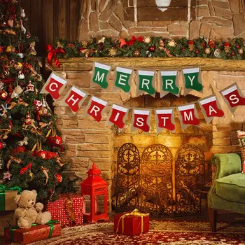 Wesołych Świąt Banner Boże Narodzenie Ozdoby Do Domu, Ozdoby Świąteczne Prezenty Cristmas Deco Noel Xmas Navidad 2019