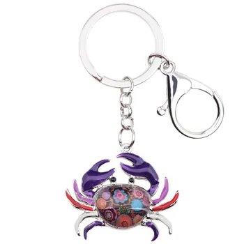 WEVENI Ocean Collection emalia gatunek kraba brelok breloki prezent Bijoux samochód zawieszenia dla kobiet dziewczyn Femmale zwierząt biżuteria 2018