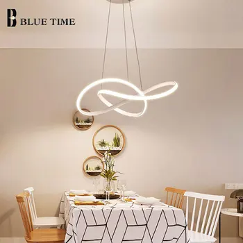 Wewnętrzne oświetlenie nowoczesne led lampa wisząca wisząca aluminium sufitowy lampa wisząca do salonu, jadalni i kuchni żyrandole