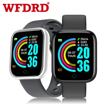 WFDRD Smartwatch Kobiety Mężczyźni mody sportów wodoodporny Ip68 ciśnienie krwi fitness Y68 inteligentny zegarek