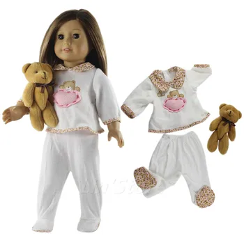 Wiele stylów piżamy, aby wybrać 1 zestaw lalka ubrania top+spodnie dla 18-calowych amerykańskiej lalki ręcznie wysokiej jakości 18