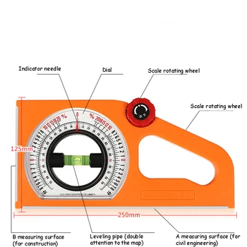Wielofunkcyjny miernik nachylenia magnetyczny Miernik kąta poziomego uniwersalny przyrząd pomiarowy ze stopu aluminium