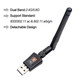 Wifi adapter bezprzewodowy USB darmowy sterownik 1200 Mb / s, 600 Mb / s Lan, USB, Ethernet 2.4 G 5G двухдиапазонная karta sieciowa Wi-fi 802.11 n/g/a/ac