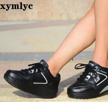 Wiosenna moda mały usta biegunach Buty damskie koreańska wersja trendu jednolity kolor dorywczo kliny klapki płaskie buty PU