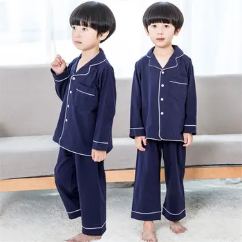 Wiosna i jesień odzież Dziecięca komplety bawełniane z długim rękawem nastolatek dziewczyny chłopcy piżamy zestawy koreański styl odzież Dziecięca dla snu 2szt