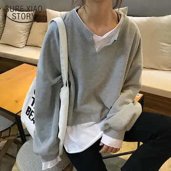 Wiosna Na Co Dzień Koszulka Dla Kobiet O Szyja Modne Ubrania 2021 Jesień Zima Puff Sleeve Chic Sweter Korean Lady Tops