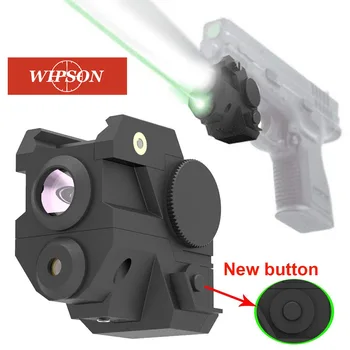 WIPSON Sub Mini Compact Rail Czerwony celownik laserowy z wysokiej Люменом latarka led zintegrowane połączenie z стробоскопом do pistoletu, karabinu