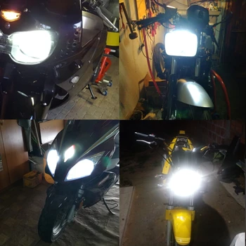WLJH 2x LED For Dirt Bike Motorcycle Headlight Bulb H4 Moto Headlamp DC-9-30V Hi/Lo Beam Lights for Suzuki Yamaha Kawasaki Honda