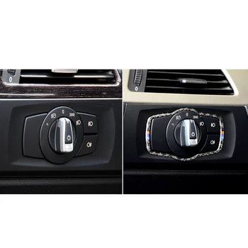 Wnętrze włókna węglowego przycisku przełączania świateł pokrywa wykończenie Do BMW E90 E92 E93 2008-2012 Naklejki serii 3