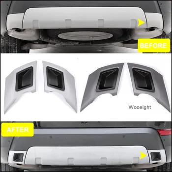 Wooeight 2 szt. tylne skrzydło samochodu rura wydechowa tylny zderzak nakładka rury naklejka dla Land Rover Discovery 5 LR5 2017 2018 2019