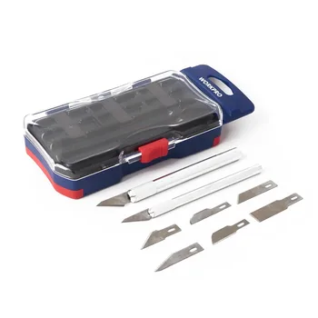 WORKPRO 8PCS Hobby Knife Set Art Craft Knife metalowy skalpel, nóż zestaw narzędzi frez do grawerowania rzemieślnicze noże