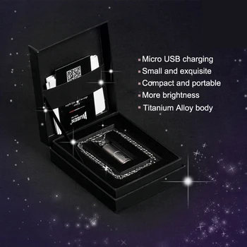 WUBEN G338 Mini latarka led Micro USB, Akumulator Brelok latarka титановое metalowy naszyjnik światło z baterią 10180