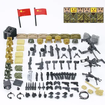 WW2 broń wojskowa akcesoria bloki WW2 Związek Radziecki, armia, żołnierze cyfry broń hełm części cegły zabawki dla dzieci