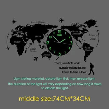 Wyjątkowe Koraliki Zegar Ścienny Twórcza Mapa Świata Zegar Ścienny Zegar Ścienny Z Mapą Świata Dla Domowego Salonu Bez Baterii