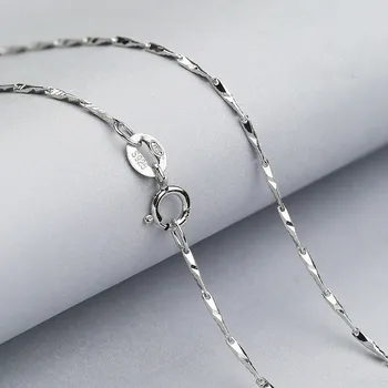 Wykonanie kobiecy naszyjnik stałe 925 srebro łańcuch naszyjnik 40 cm/45 cm długość białego złota kolor