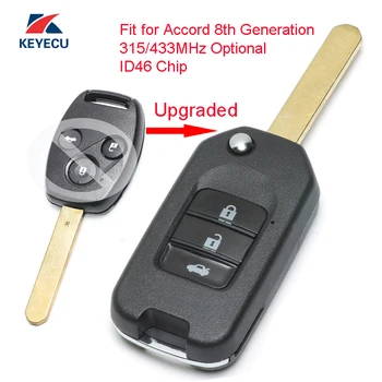 Wymiana KEYECU zmodernizowany klapki pilot zdalnego samochodu pilot 3 przyciski 315/433 Mhz artykuł ID46 do Honda Accord 8. generacji 2008-2012