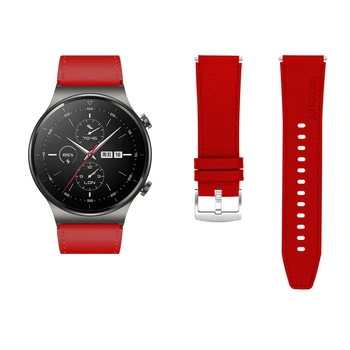 Wymiana pasków ze skóry naturalnej Huawei Watch GT 2 Pro regulowany pasek na nadgarstek moda mężczyźni skórzany Sportowy pasek