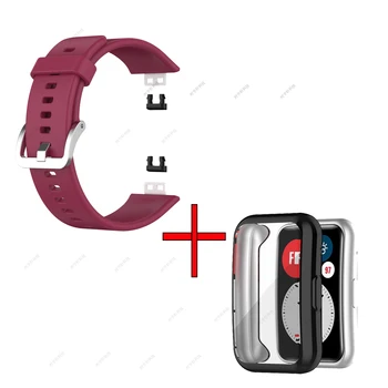 Wymienny pasek do Huawei Watch Fit pasek bransoletka Bransoletka TPU pełna etui do Huawei Fit Smart Watch Accessories