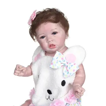 Wysokiej jakości 56 cm Rebirth realistyczna lalka Reborn Baby Cute Pouting bebe reborn pełna silikonowy ciało lalki dla dziewczynek, zabawki na prezent