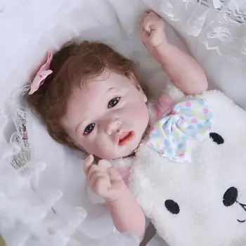 Wysokiej jakości 56 cm Rebirth realistyczna lalka Reborn Baby Cute Pouting bebe reborn pełna silikonowy ciało lalki dla dziewczynek, zabawki na prezent