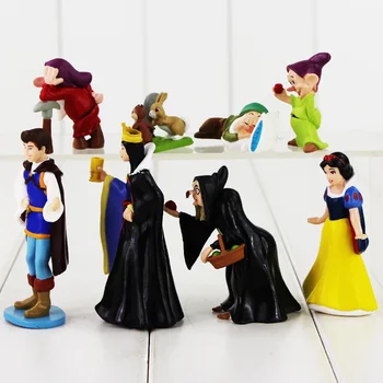 Wysokiej jakości 8 szt./kpl. PVC figurka zabawka lalka Księżniczka królewna Śnieżka królewna Śnieżka i siedmiu krasnoludków Królowa Książę figurka zabawka