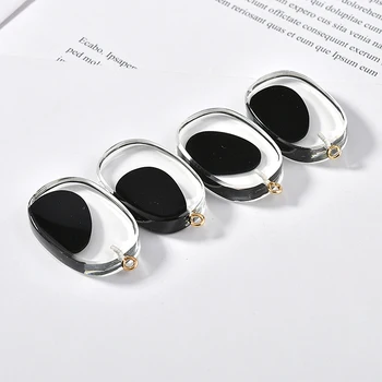 Wysokiej jakości czarny przezroczysty akryl eliptyczny pas wiszące biżuteria DIY materiał kolczyk handmade akcesoria