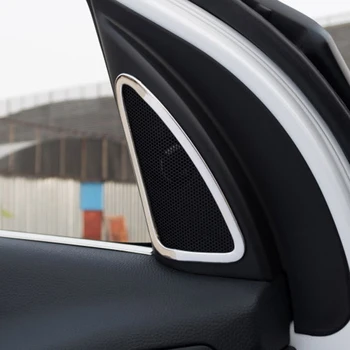 Wysokiej jakości głośnik ze stali nierdzewnej audio pierścień boczny ozdoba nakładka naklejki do Hyundai ix35 do 2010-201 2szt