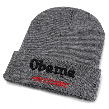 Wysokiej jakości Obama 44TH PRESIDENT Casual Cotton Beanies For Men Women Fashion dzianiny czapka zimowa hip-hop Skullies Hat