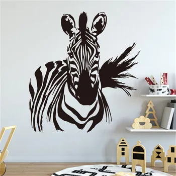 Wysokiej jakości Zebra naklejki ścienne salon wymienny vinyl Home Art Decor Murals wymienny Home Decor Wall Sticker WL1281