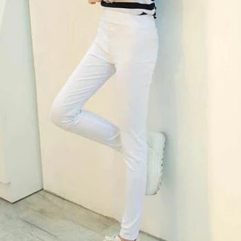 Wysokiej talii spodnie Damskie kobieta Harajuku legginsy biały czarny stretch spodnie dla kobiet wiosna ołówek spodnie Damskie rozmiar plus