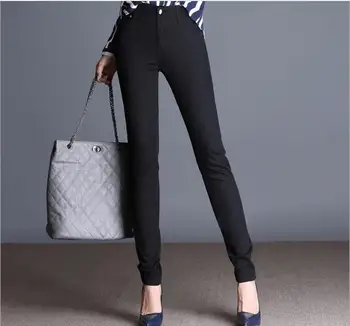 WYWAN czarne jesienne damskie dżinsy do codziennych kobiecych jeansowych spodni vintage odzież Damska jesień wysokie spodnie ołówek spodnie jeans L 3XL