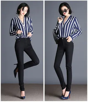WYWAN czarne jesienne damskie dżinsy do codziennych kobiecych jeansowych spodni vintage odzież Damska jesień wysokie spodnie ołówek spodnie jeans L 3XL