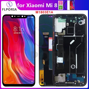 Wyświetlacz LCD do Xiaomi Mi 8 Mi8 wyświetlacz LCD ekran LCD z ramką dla Xiaomi 8 M1803E1A ekran dotykowy Digitizer naprawy telefonu, części zamienne przetestowane