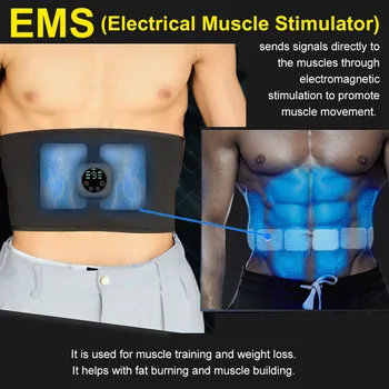 Wyświetlacz led EMS stymulator mięśni trener fitness brzucha treningowy pas kształtowanie ciała pas wyszczuplający unisex masażer naklejki