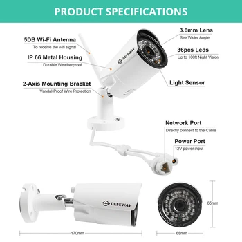 Wzrost! 8CH H. 265+ Wireless NVR Kit 1080P System CCTV IP 2MP WIFI Security Camera Video Surveillance Kit Clearance